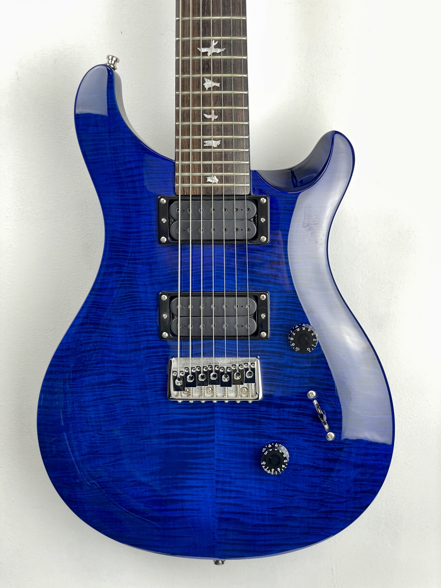 PRS SE Custom 24 7 String 2013 Blue Flame Top/Dimarzio pickups